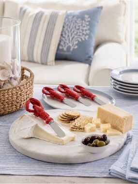 Red Lobster-Handle Cheese Knife Set - 4-Piece